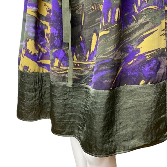 Simply Vera Wang Abstract Multi-color Mini Shift Dress Belted Short Sleeve Large - Picture 11 of 16